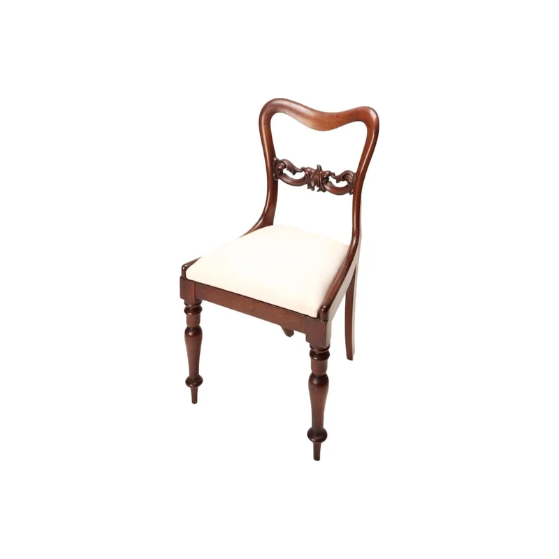 Antique English early Victorian Set of 6 Mahogany Dining Chairs