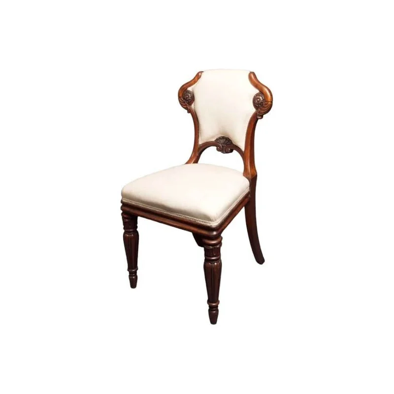 Antique English George IV Set of 4 Mahogany Dining Chairs