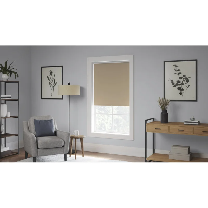 Blackout Cordless Roller Shade Symple Stuff Color: Beige Blind Size: 43"W x 74"L
