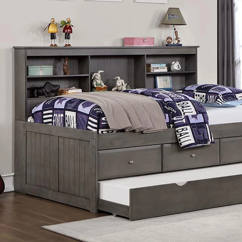 Furniture of America Tibalt FOA7466GY-T Twin Bed with Trundle