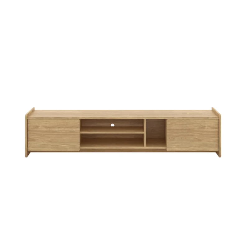 Kornas Wooden Large Lowline Entertainment Unit TV Stand 180cm W/ 2-Doors Natural