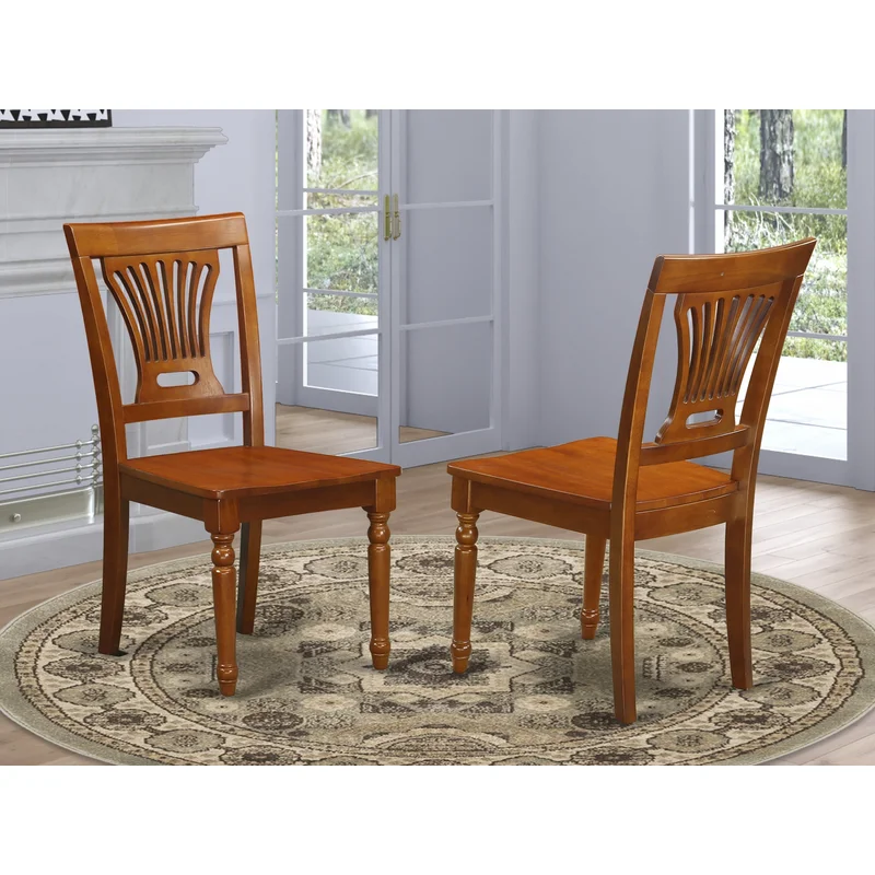Plainville kitchen Dining Chair with Wood Seat - Saddle Brown Finish PVC-SBR-W