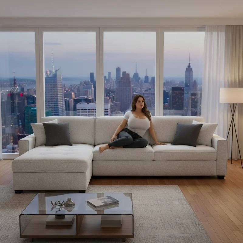 Sami 3 Seater Upholstered Sofa with Left Chaise