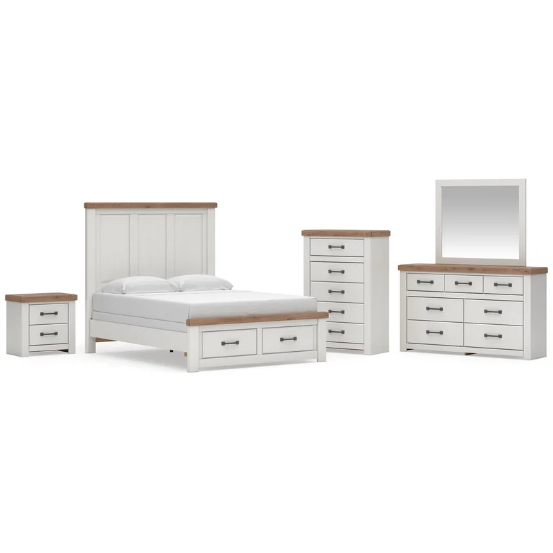 Savonport Queen Panel Storage Bed Dresser Mirror Chest and Nightstand