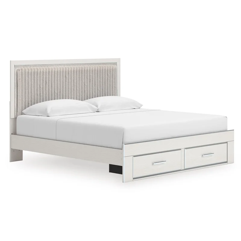 Signature Design by Ashley Zuraleus PCB3381B9 King Upholstered Panel Storage Bed