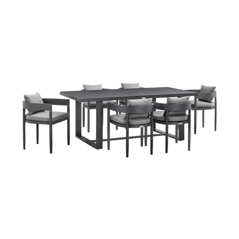 Argiope Outdoor Patio 7-Piece Dining Table Set
