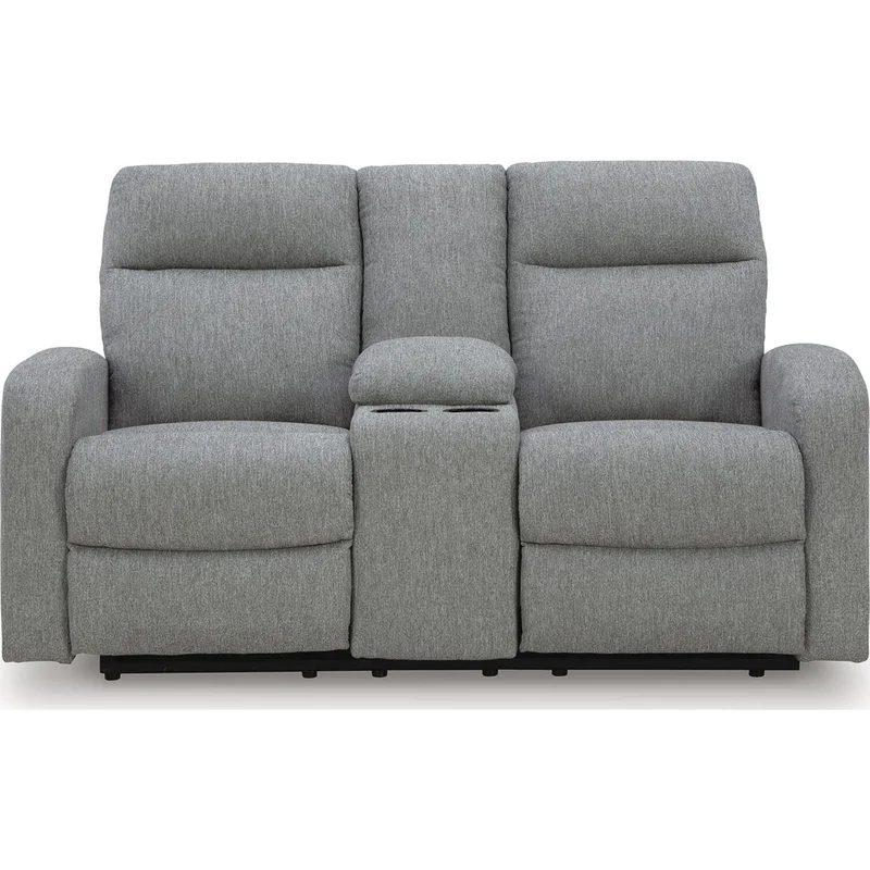 Gauntlet Reclining Loveseat with Console - Sterling