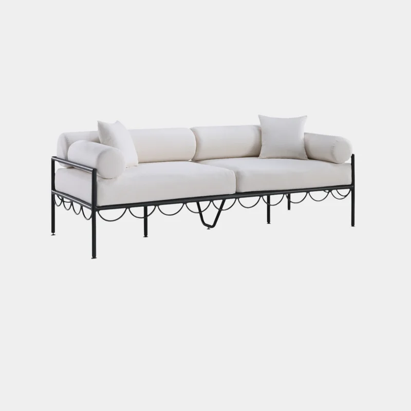 Portofino Resilient Water Repellent Fabric Upholstered Outdoor Patio Sofa