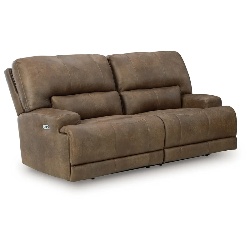 Beckley Place - 2 Seat Power Reclining Sofa With Adjustable Headrest - Earth