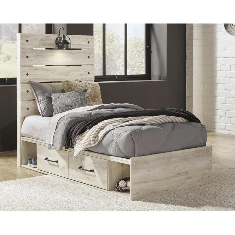Cambeck Panel Bed With 2 Storage Drawers