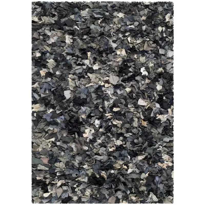 Godsey Handmade Handwoven Area Rug in Dark Grey/Multi Rectangle 2'3" x 3'9"
