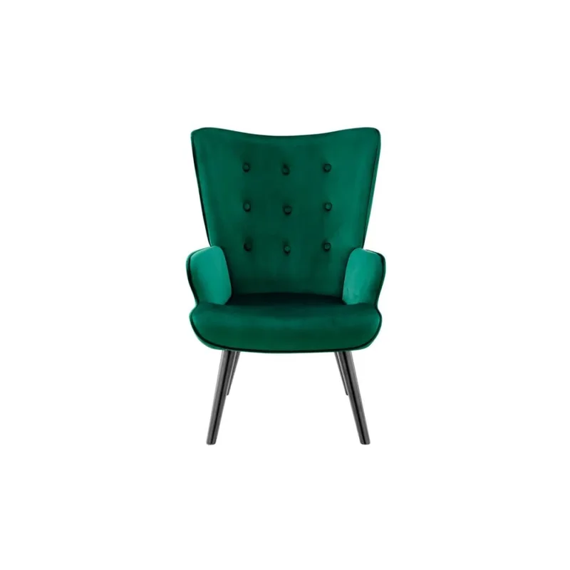 Henry High Back Fabric Accent Lounge Relaxing Armchair - Green Velvet