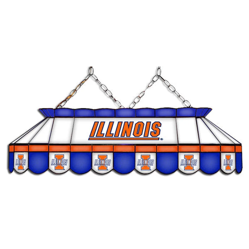 Illinois Fighting Illini Stained Glass Pool Table Light