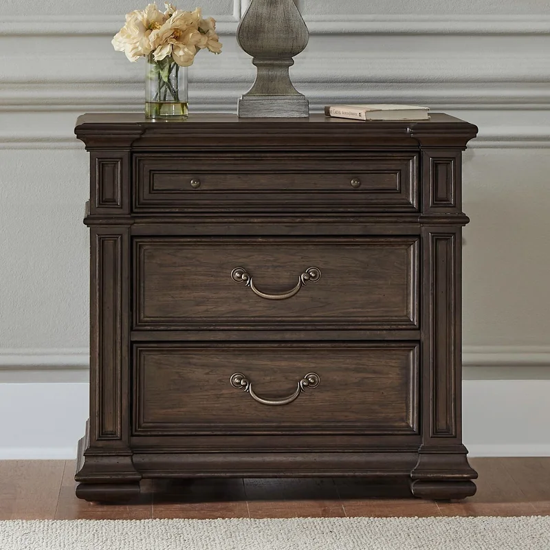 Provence Park - Nightstand With Charging Station - Chateau Brown