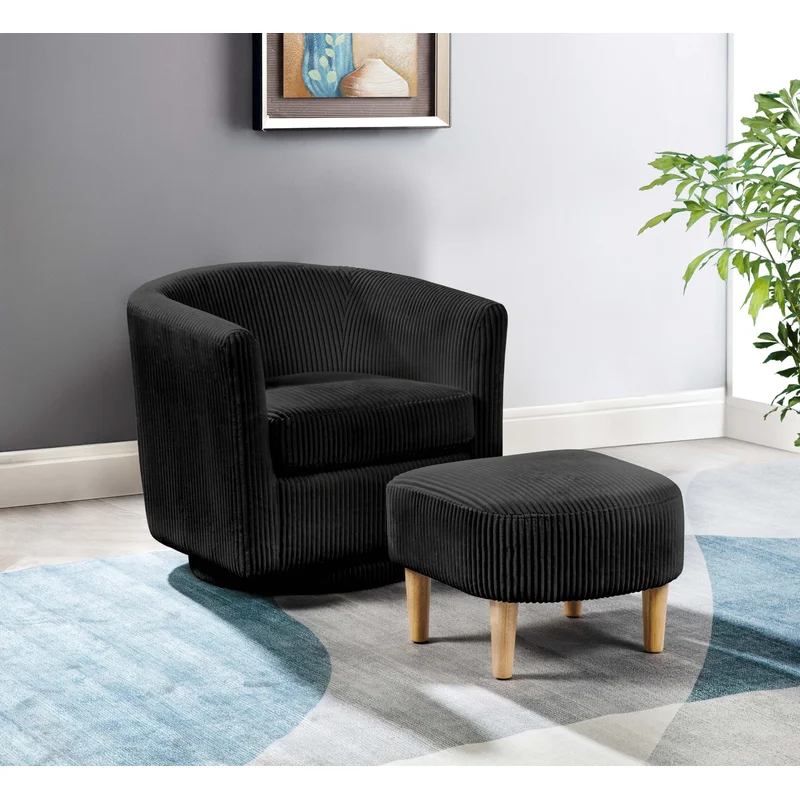 49-29CA 2pc Swivel chair with ottoman