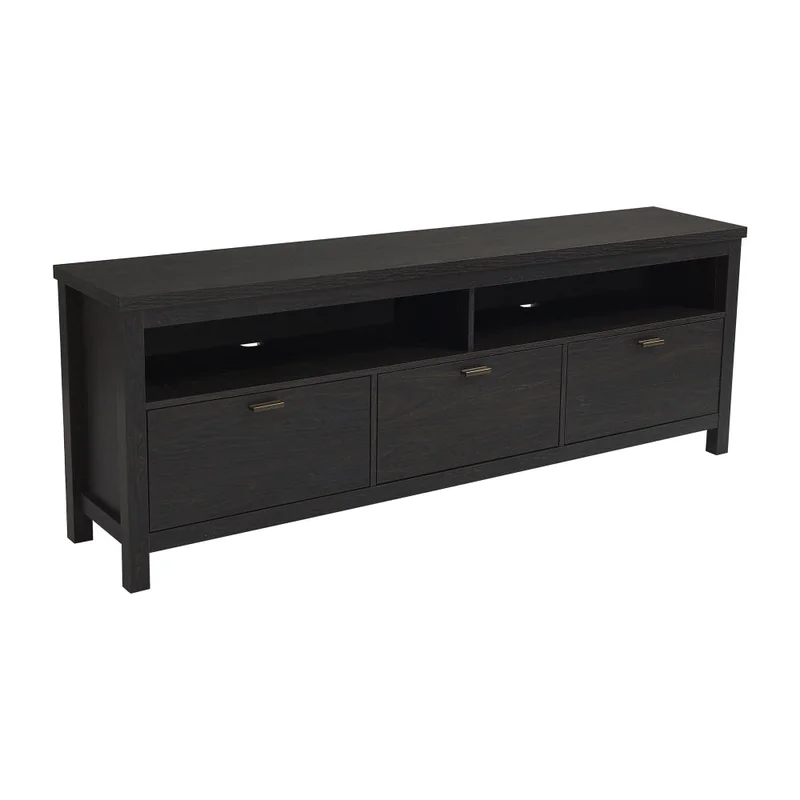 Baxley Lowline Entertainment Unit TV Stand 180cm 3-Drawers Antique Black