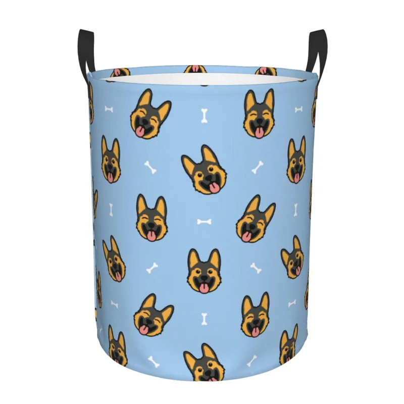 Pevtufa German Shepherd Puppy Foldable Laundry Basket OrganizerFabric Clothes Toy Storage Basket Nursery Hamper Storage Bin For