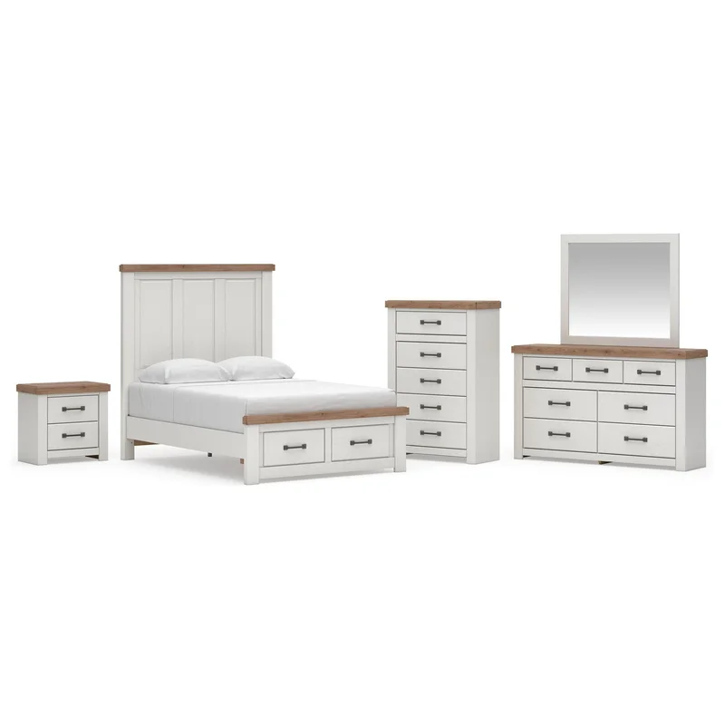 Savonport Full Panel Storage Bed Dresser Mirror Chest and Nightstand