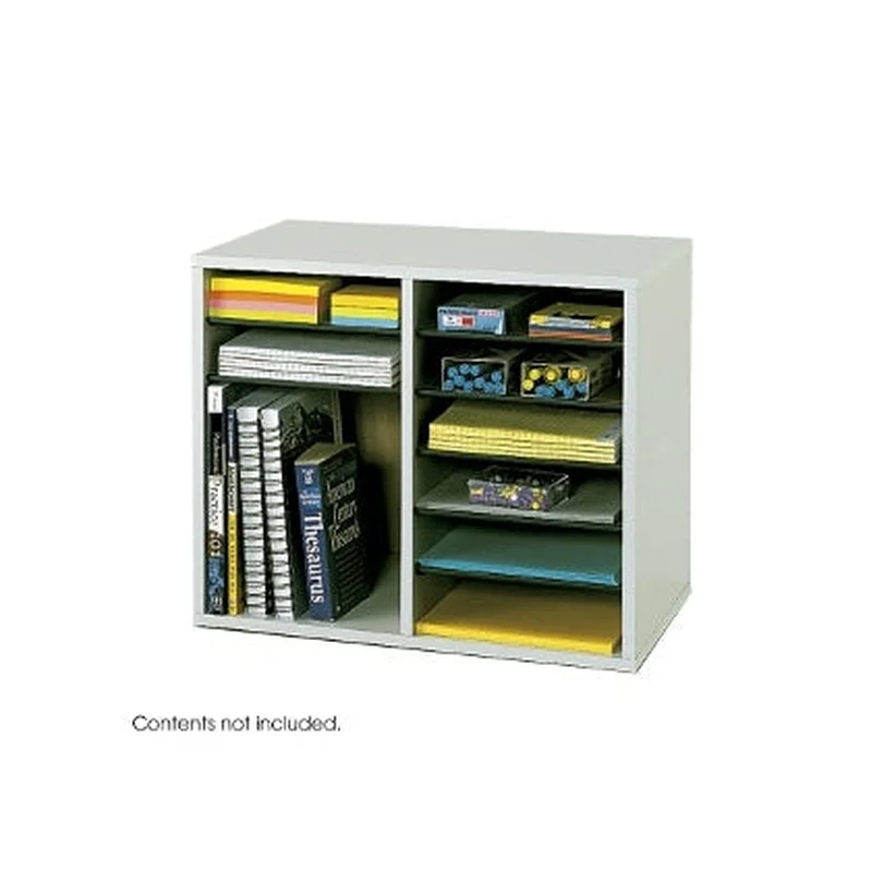Safco Wood Adjustable Literature Organizer - 12 Compartment 9420GR (Gray)
