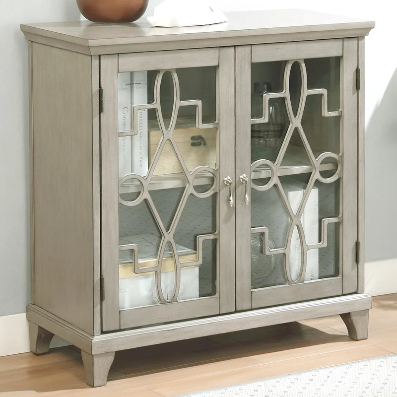 Worldwide Home Furnishings Rosela-Cabinet-White Cabinet 507-678WT