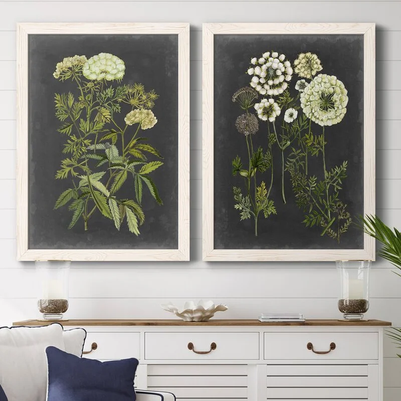 Bookplate Floral I - 2 Piece Picture Frame Painting 31.5" H x 47" W x 1.5" D