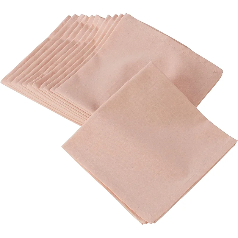 Ogni Giorno Collection Cotton Solid Color Table Napkins (Set of 12) 20" Rose