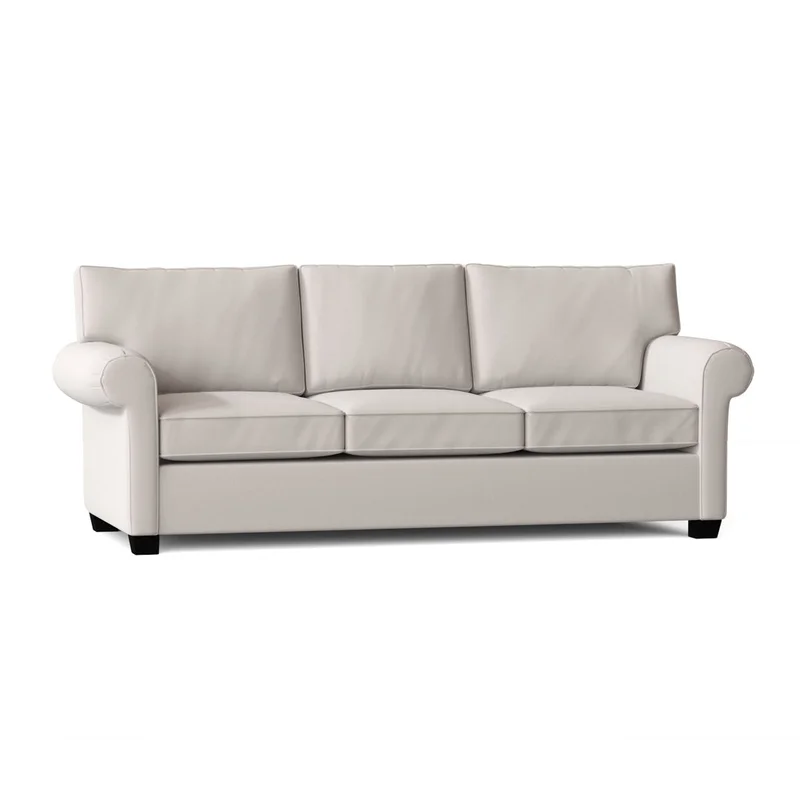 Rolled Arm Sofa Poshbin Leg Color: Black Size: 84 Inches Body Fabric: Key Denim