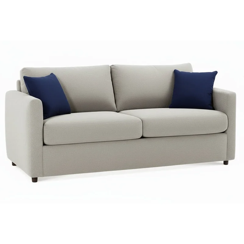 City 77 Inch Small Spaces Fabric Pillow Back Small Queen Sleeper Sofa