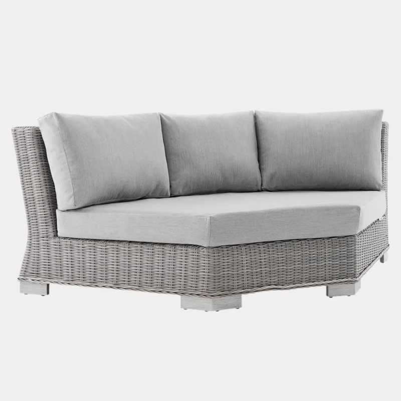 Conway Sunbrella Outdoor Patio Wicker Rattan Round Corner Chair