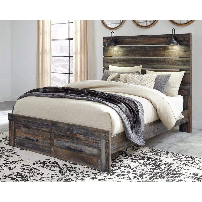 Drystan Panel Bed With 2 Storage Drawers