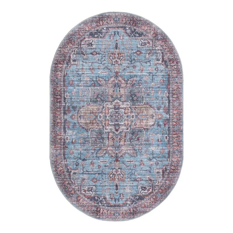 Heffington Blue Moon Maahru Rug Langley Street Rug Size: Oval 5'3" x 8'
