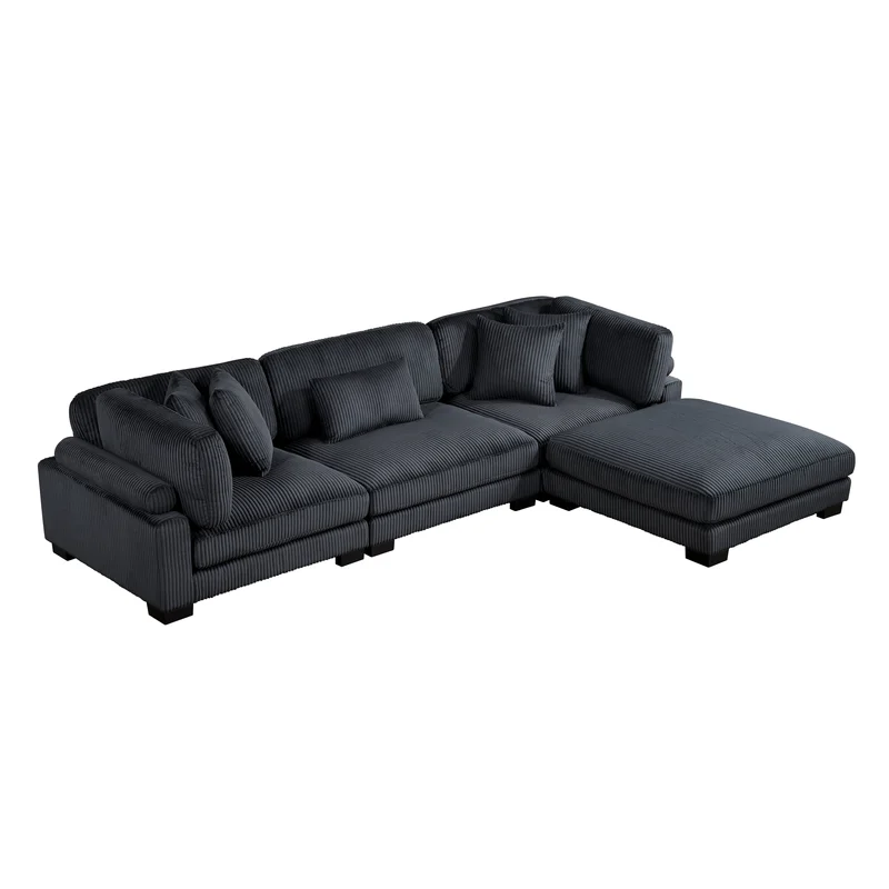 Traverse - (4)4-Piece Modular Sectional with Ottoman