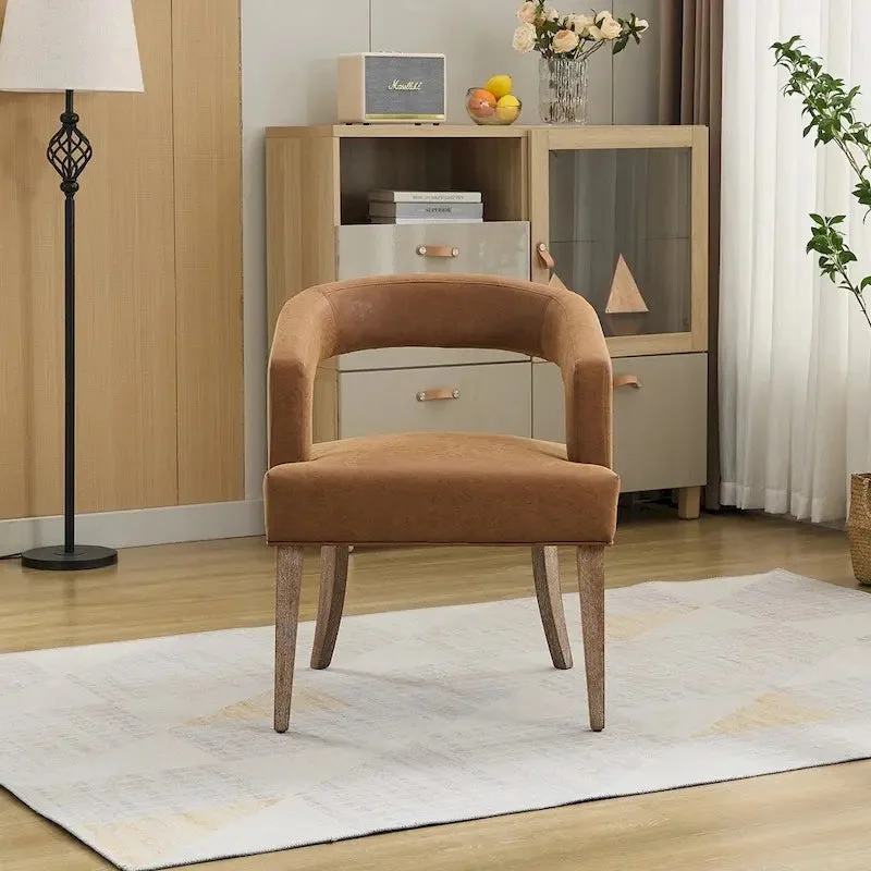 25.79 Wide Modern Barrel Open Back Upholstered Accent Chair