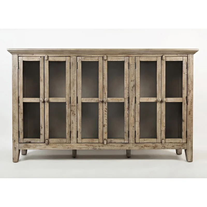 Jofran Rustic Shores Watch Hill Weathered Grey 70" Accent Cabinet