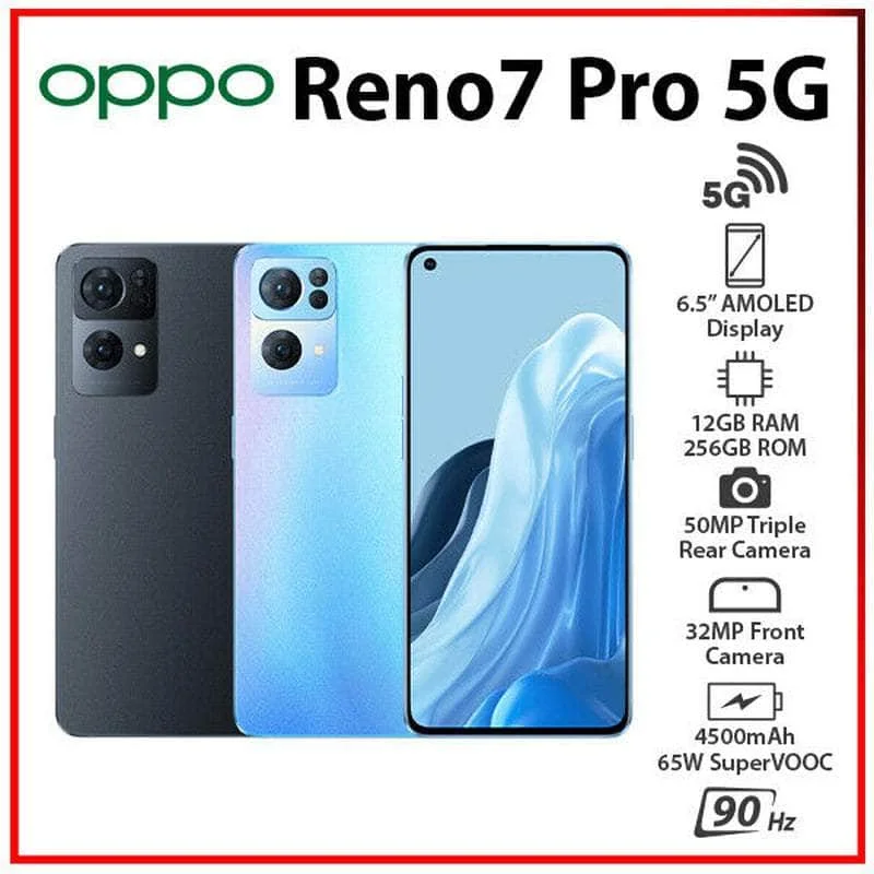 (New & Unlocked) Oppo Reno 7 Pro 5G 12GB+256GB Dual SIM Android Mobile Phone