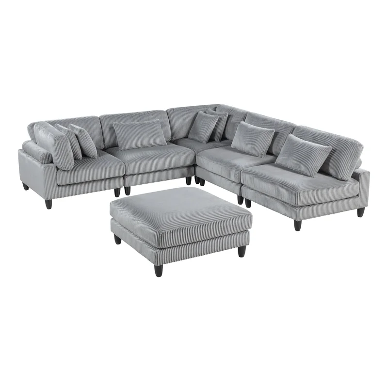 ;Robstown 6-piece Modular Sectional With Ottoman