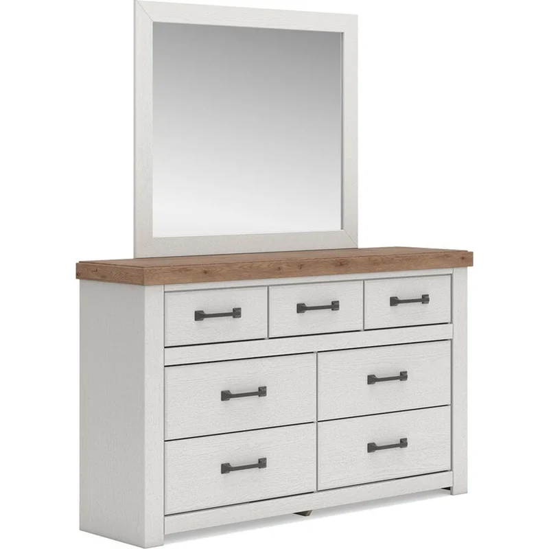 Savonport Dresser and Mirror - White/Brown
