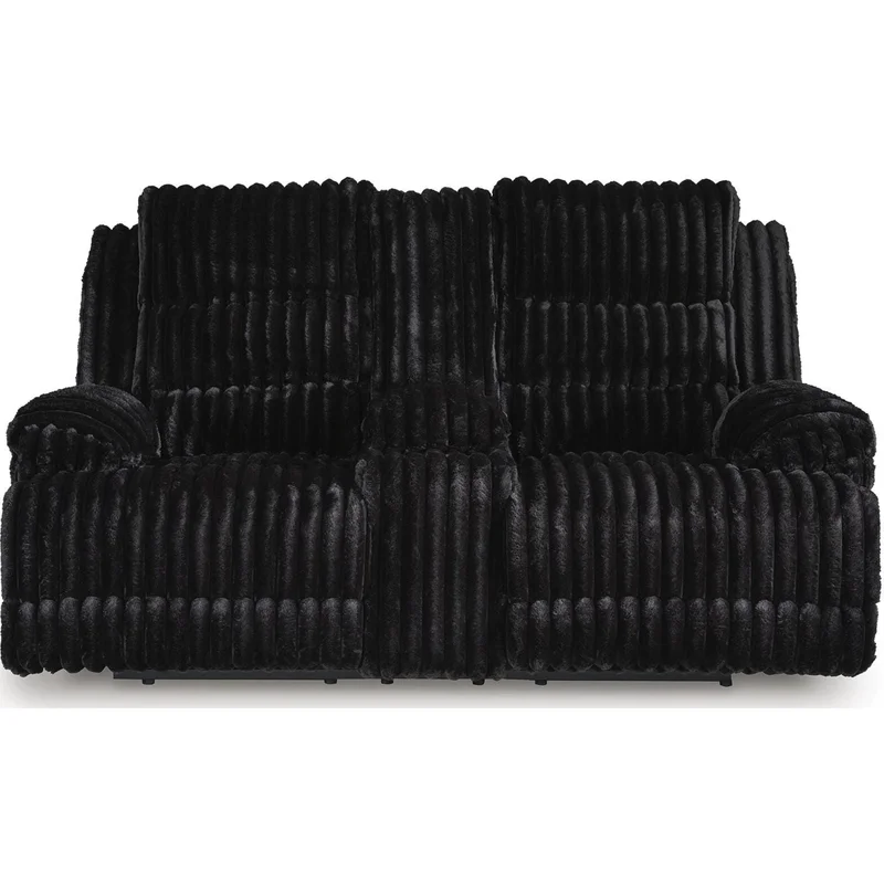 Rhines Falls Power Reclining Loveseat with Console - Onyx