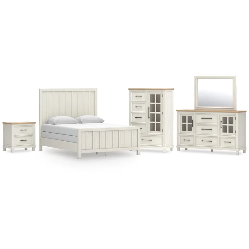 Shaybrock Queen Panel Bed Dresser Mirror Chest and Nightstand