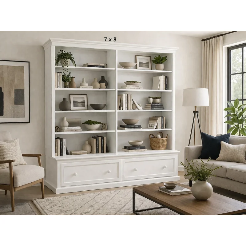 Mudgee (AUSSIE MADE) Bookcase Combo + 2 Drawer Collection - (3 SECTIONS)- Assorted Painted Colours