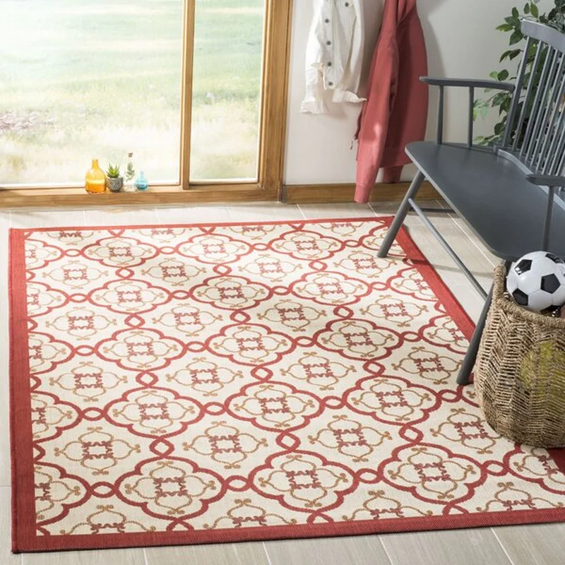 Rectangle 4' x 5'7" Martha Stewart Power Loom Performance Bougain Villea Rug
