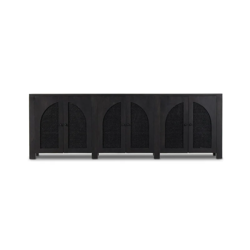 Tilda 6 Door Sideboard - Black Wash Mango | Four Hands - 236163-001