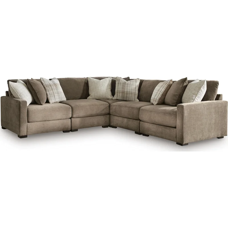 Camellia-Court 5 Piece Sectional - Coffee