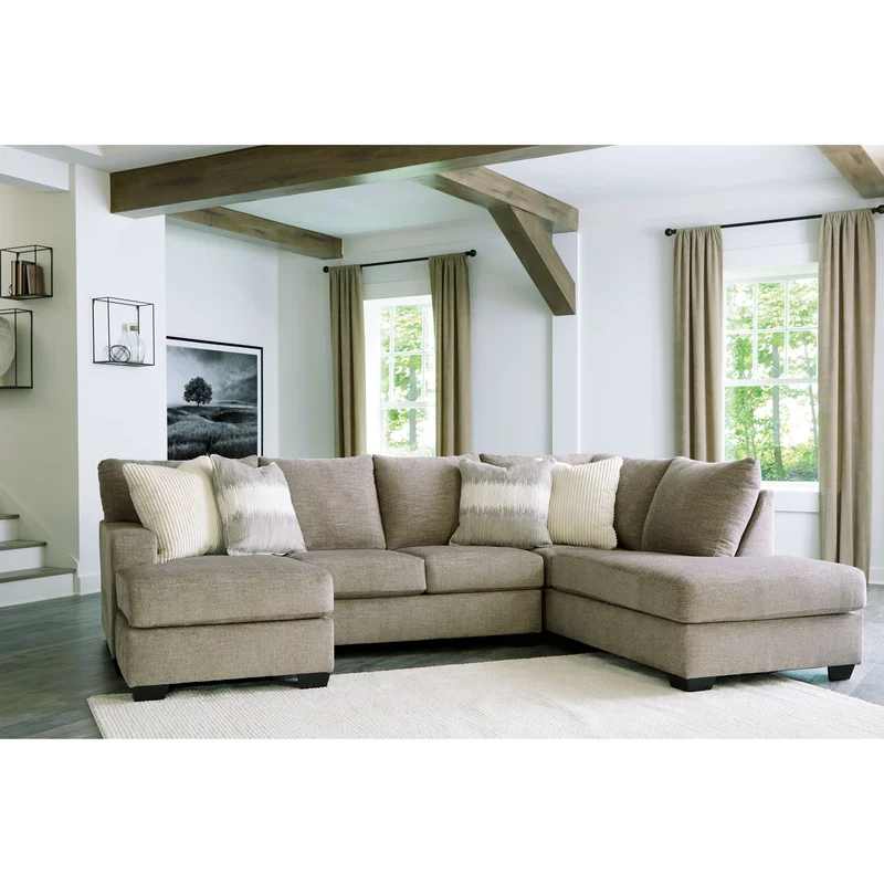 Creswell - Stone - Left Arm Facing Sofa Chaise 2 Pc Sectional