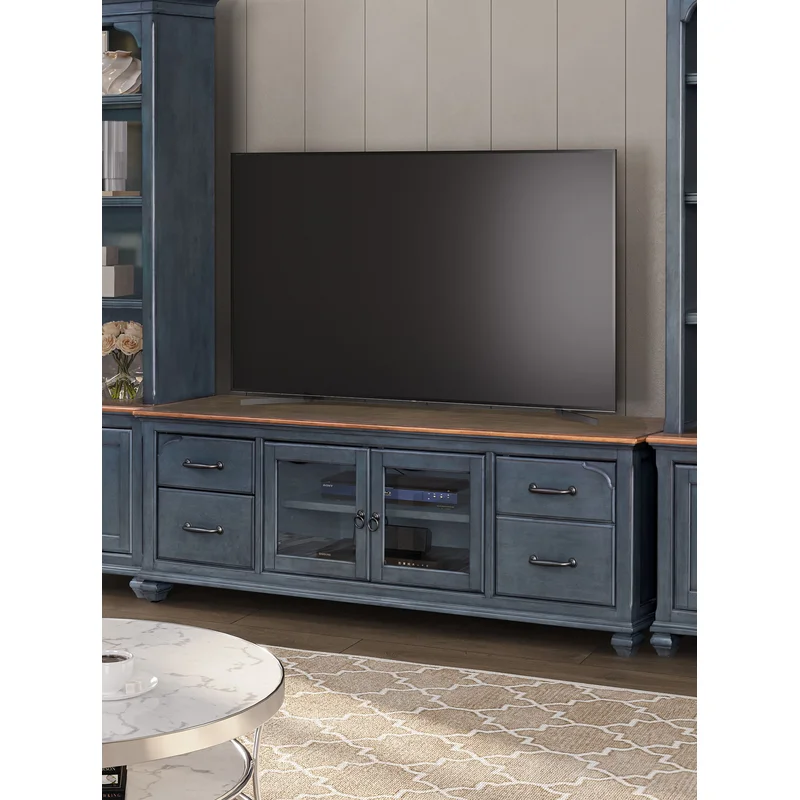 Americana - 84" TV Stand - Corduroy Blue