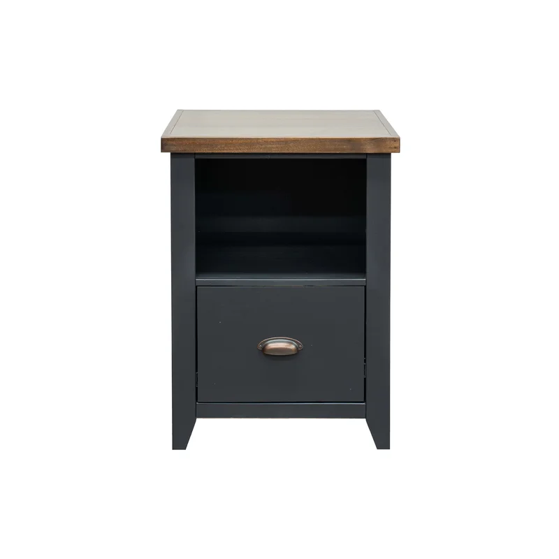 Essex - One Drawer File Cabinet - Black / Whiskey