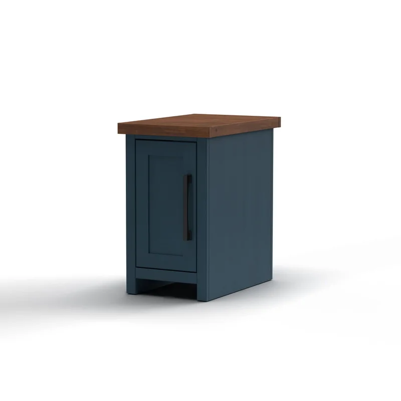 Nantucket - Chairside Table - Blue Denim / Whiskey