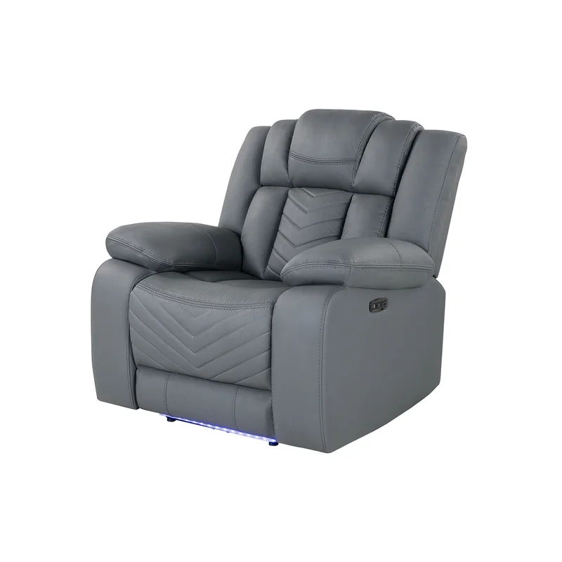 U7068 - 10 Power Recliner With LED - Gray