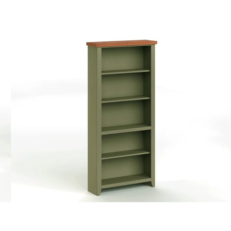 Vineyard - 5-Shelf Bookcase - Sage Green / Fruitwood