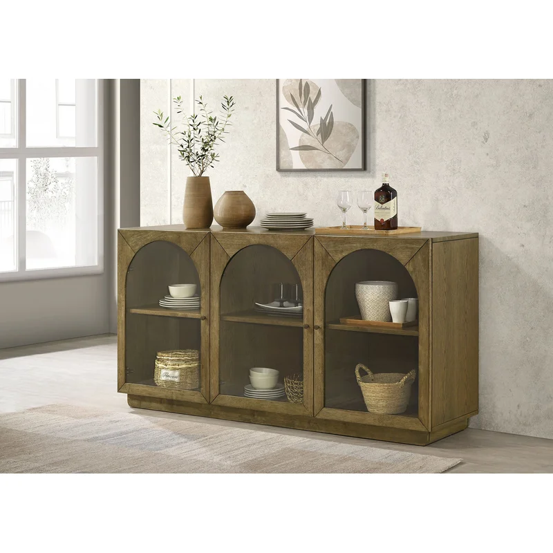 Castlewood 71-inch Dining Sideboard Buffet Server Brown Oak